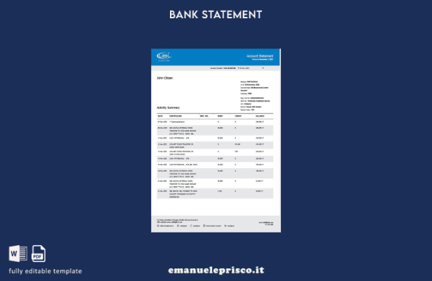 modello verbale di estratto conto Pakistan United Bank Limited in stile verifica